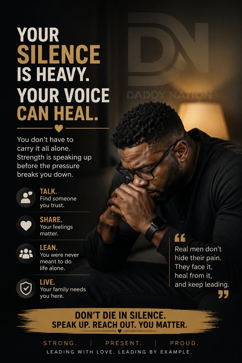 Don't die in Silence .The strength to speak up Before the pressure breaks you .